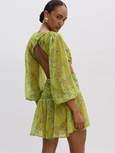 Sunny Lime Mini Cut-Out Dress