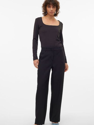 Γυναικείο Υφασμάτινο Παντελόνι Kine σε Ίσια Γραμμή Black