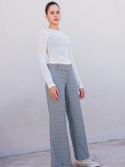 Καρό χαμηλόμεσο παντελόνι