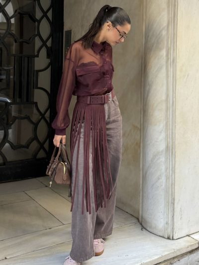 Δερμάτινη ζώνη με κρόσια