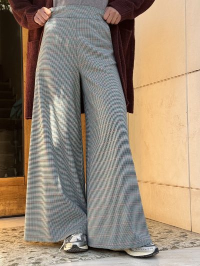 Παντελόνα φαρδιά καρό