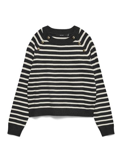 Πουλόβερ ριγέ με κουμπιά Happy