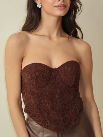 Κορσέ  δαντέλα brown
