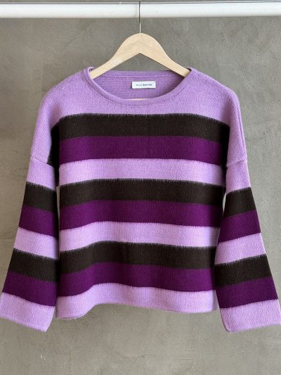 Πλεκτή μπλούζα ριγέ σχέδιο