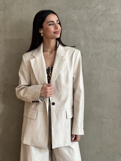 Σακάκι blazer eco-leather Off white