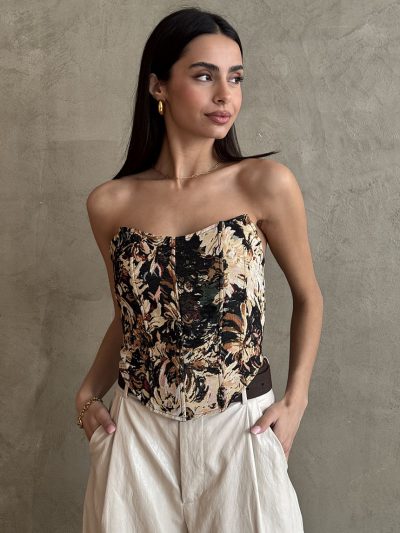 Κορσέ-τοπ Floral-beige