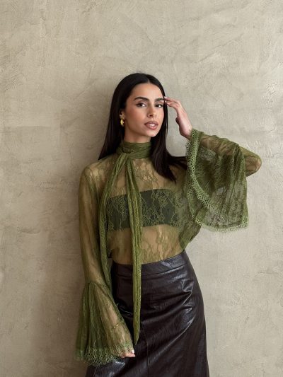 Μπλούζα δαντέλα green